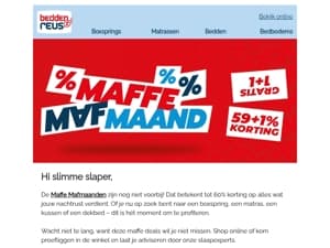 Maffe deals gaan door: tot 60% korting!