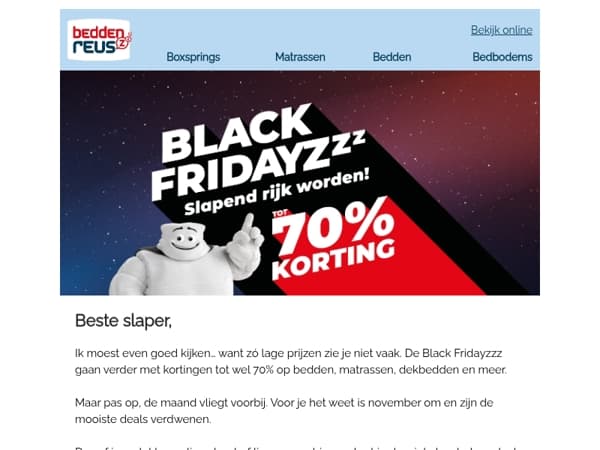 Black Fridayzzz in november tot 70% korting!