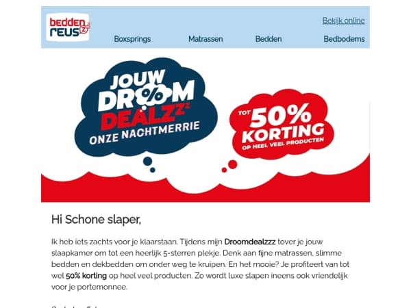 Tot 50% korting op jouw droombed