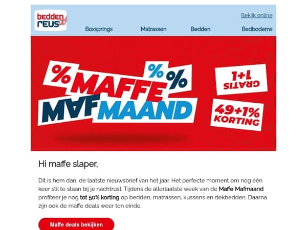 Het einde van het jaar, én de Maffe Mafmaand!