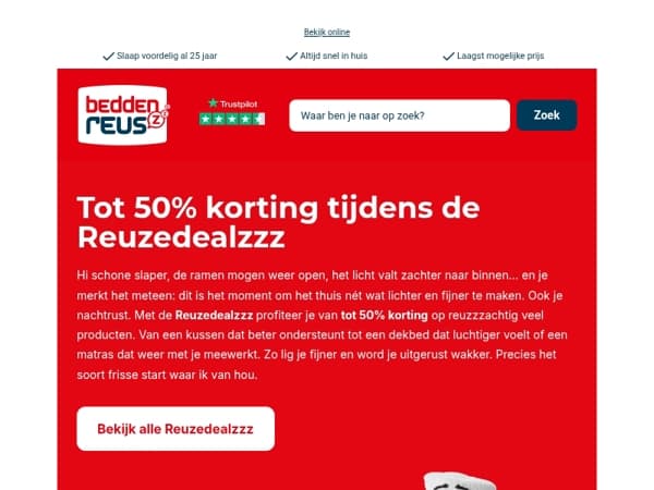 Frisser slapen begint hier met tot 50% korting
