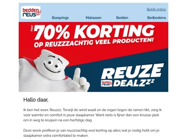 Slaap extra voordelig met de Reuzedealzzz!