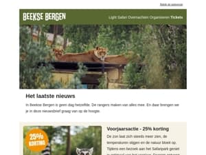 Voorjaarsactie: 25% korting