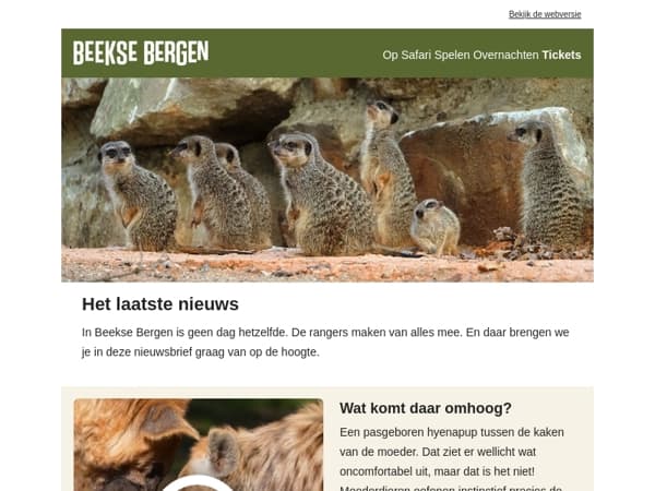 Wat komt daar omhoog uit het hyenahol?