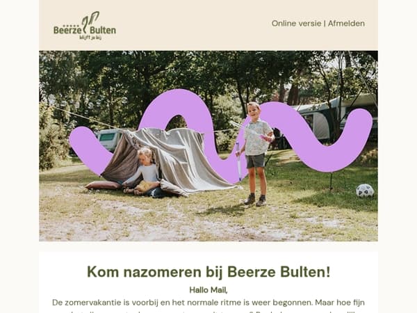 Geniet van de nazomer of herfstvakantie in Beerze!