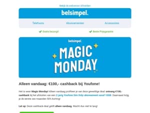 Alleen vandaag: ontvang €100,- cashback!