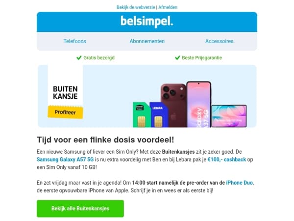 Scoor de Galaxy A57 extra voordelig met Ben