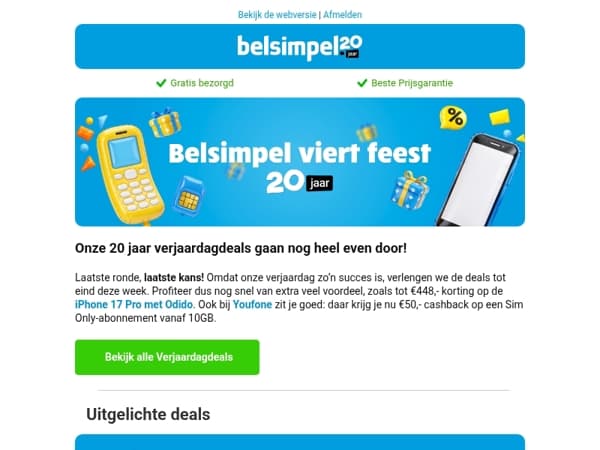 Wegens succes verlengd: nog vijf dagen Verjaardagdeals
