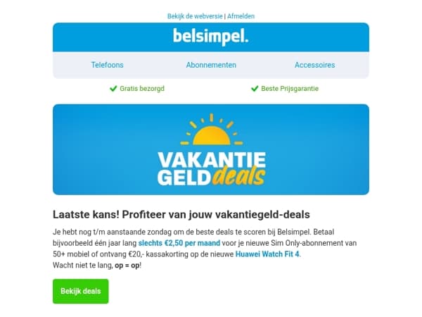 Laatste kans! Profiteer van jouw vakantiegeld-deals