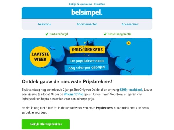 Krijg €200,- cashback bij een Sim Only van Odido