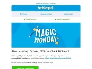 Ontvang €125,- cashback!