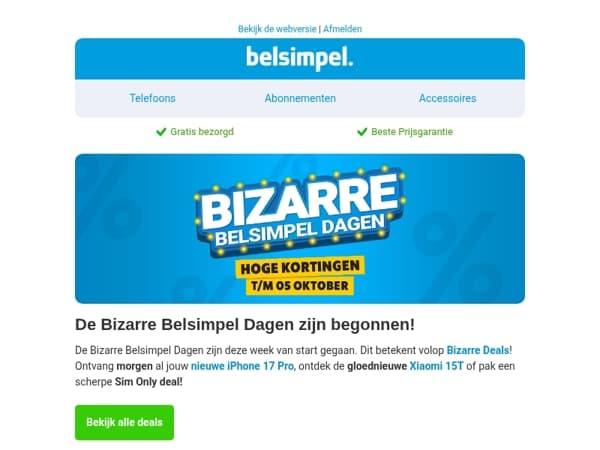 De Bizarre Belsimpel dagen zijn van start!