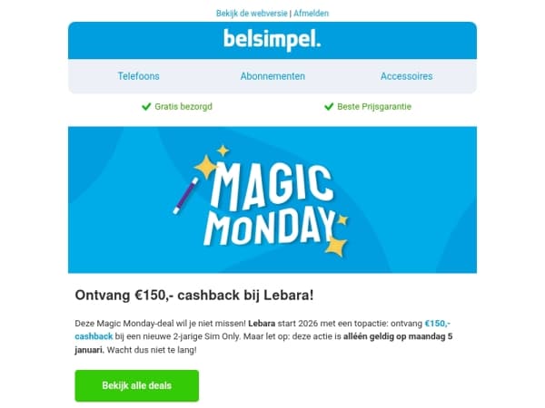 Ontvang nu €150,- cashback!