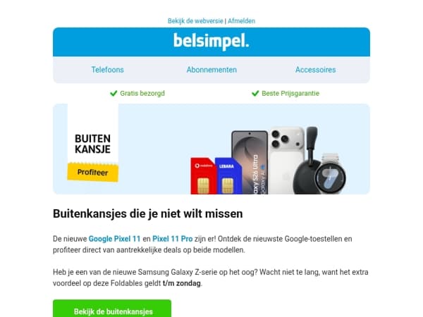 De nieuwe Google Pixel 11 is er! Tot €1.032 voordeel