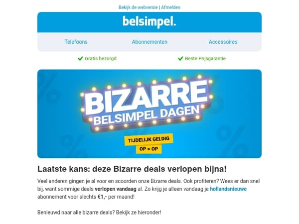 Sim Only voor €1,- per maand bij hollandsnieuwe