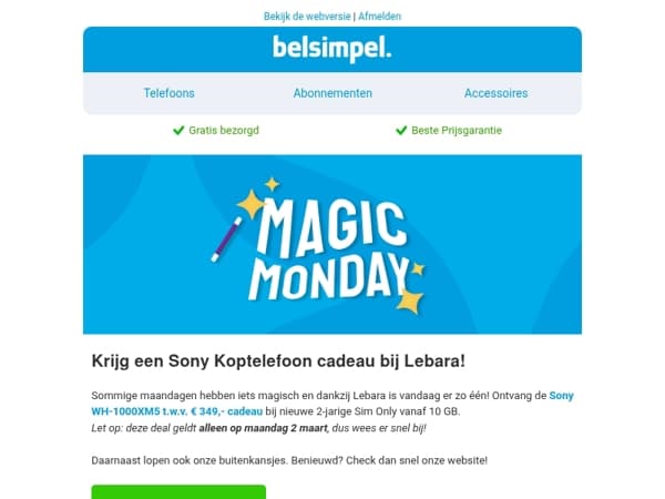 Krijg een Sony koptelefoon t.w.v. €349,- cadeau!