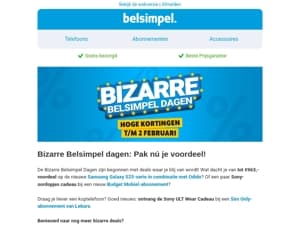 De Bizarre Belsimpel Dagen zijn begonnen!
