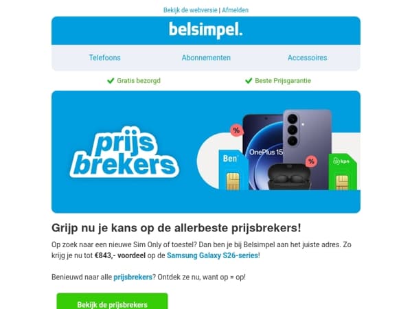 Tijdelijk €1,- per maand voor je abonnement!