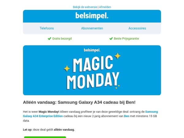 Magic Monday: Samsung Galaxy A34 cadeau