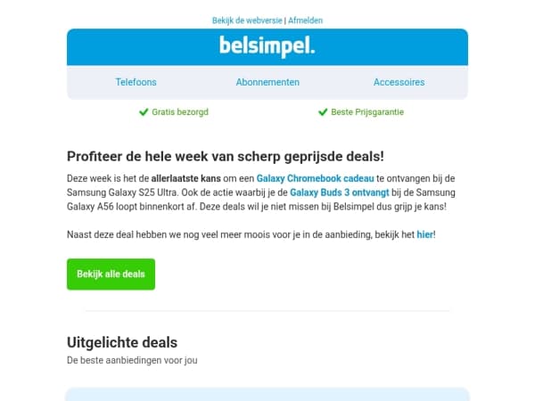 Profiteer snel van de beste deals bij Belsimpel