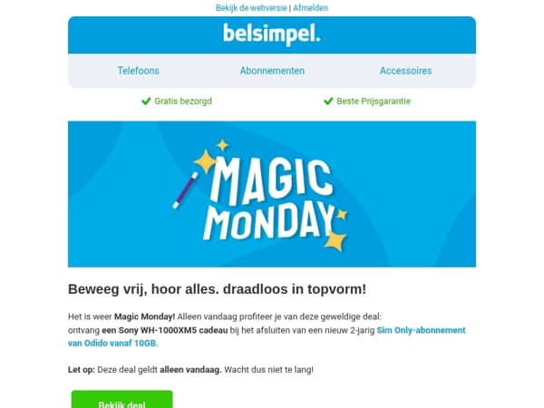 Profiteer nu van onze Magic Monday-deal!