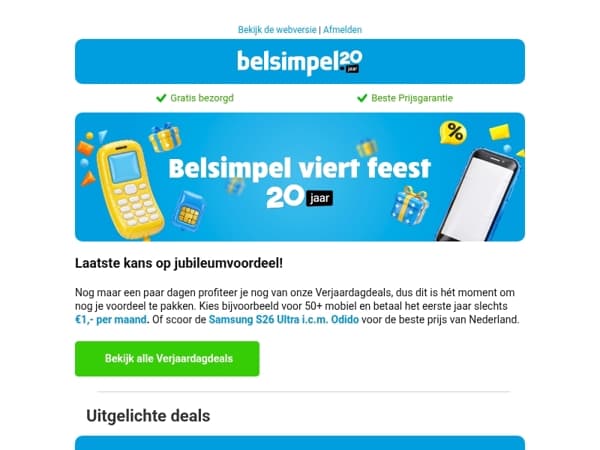 Laatste kans op onze Verjaardagdeals