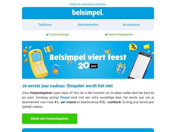 Het eerste jaar cadeau bij Simpel!