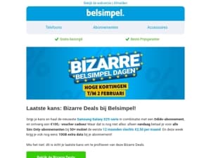 Laatste Kans: Bizarre Deals bij Belsimpel!