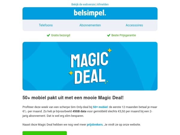 €1,- per maand voor een heel jaar data!