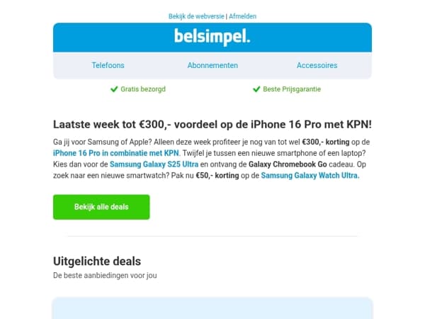 Laatste week: iPhone 16 Pro met tot €300,- voordeel bij KPN