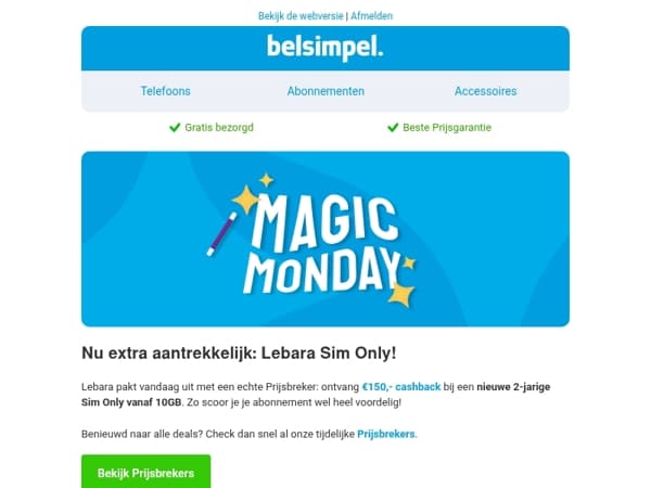 Alléén vandaag: €150,- cashback bij Lebara!
