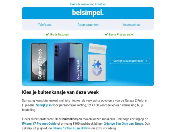 Pak hoge korting op de iPhone 17 Pro met Odido