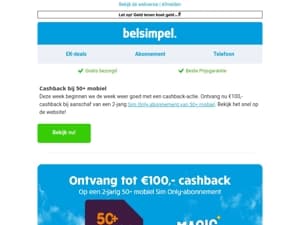 Ontvang €100,- cashback!