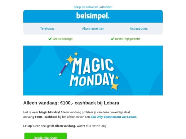 Ontvang €100,- cashback!