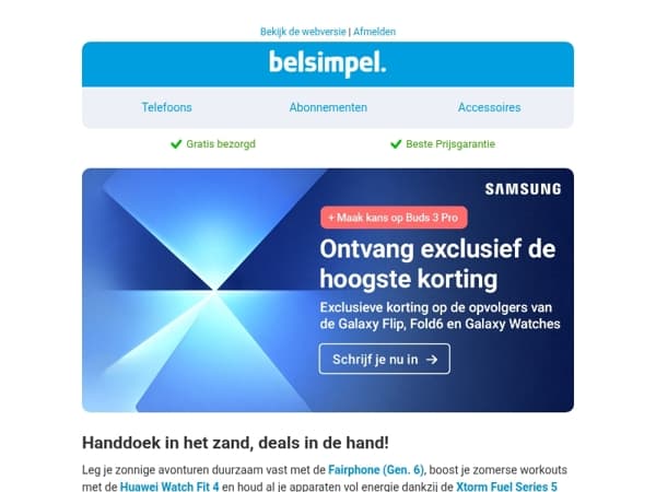 Scoor de beste zomerdeals bij Belsimpel!