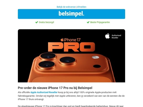 De iPhone 17 Pro: pre-order nu