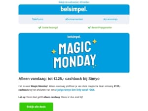 Ontvang €125,- cashback !