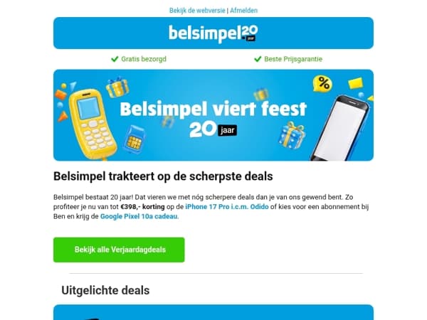 Pak tot €398,- voordeel op de iPhone 17 Pro i.c.m. Odido