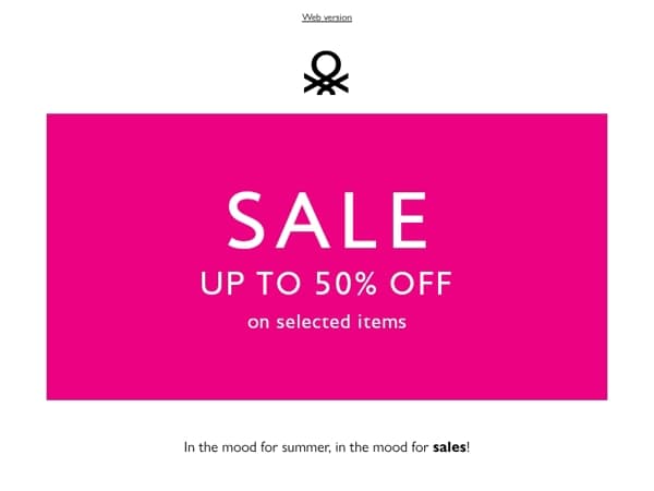 Summer sales begin: up to 50% off