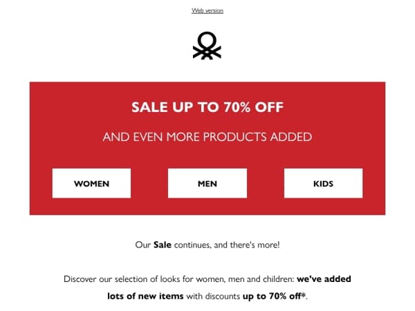Even more Sale: now up to 70% off on many new items online