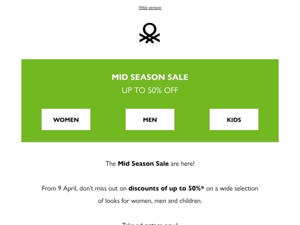 Mid Season Sales are here: up to 50% off