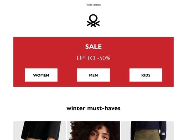 Sale up to 50% off: discover winter Must-haves