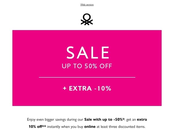 Sale up to -50% and Extra Promo -10%