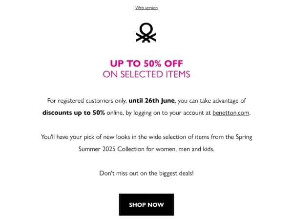 Up to 50% off on selected items