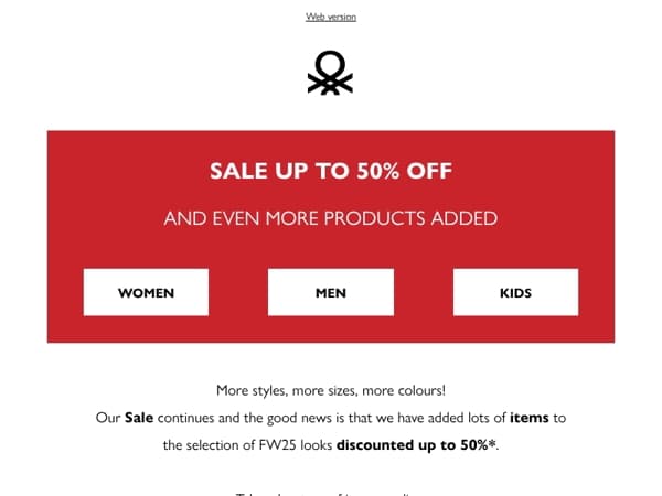 Sale: even more products up to 50% off