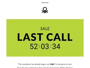 Sale, last call