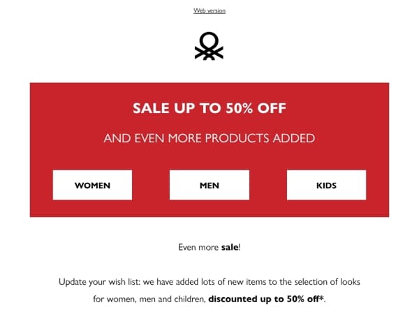 Sale: lots of new items up to 50% off are waiting for you