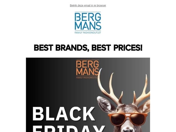 Black Friday Deals bij Bergmans Outlet!