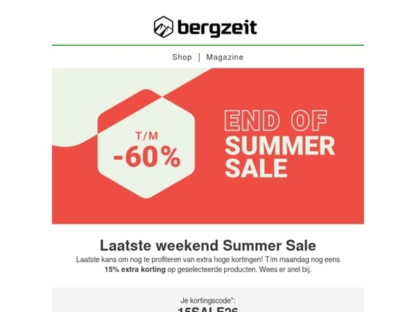 Laatste weekend Summer Sale!