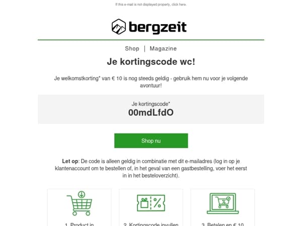 Niet vergeten: je kortingscode wacht nog op je!